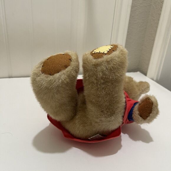 Applause Bedtime Brown Teddy Bear Plush 11" Red Gown Night Cap Stuffed Animal - Picture 8 of 12